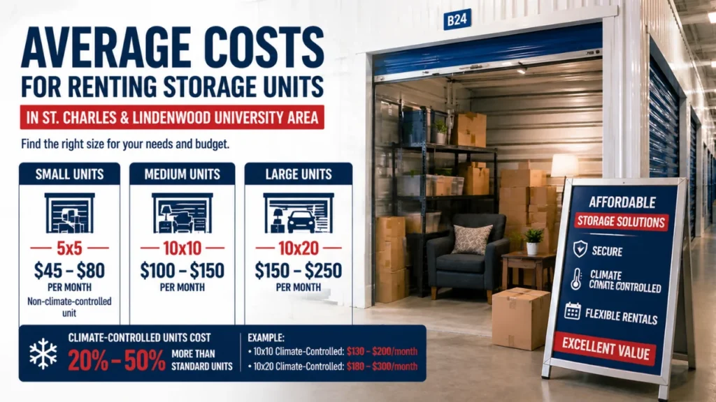 Average Costs for Renting Storage Units in St. Charles