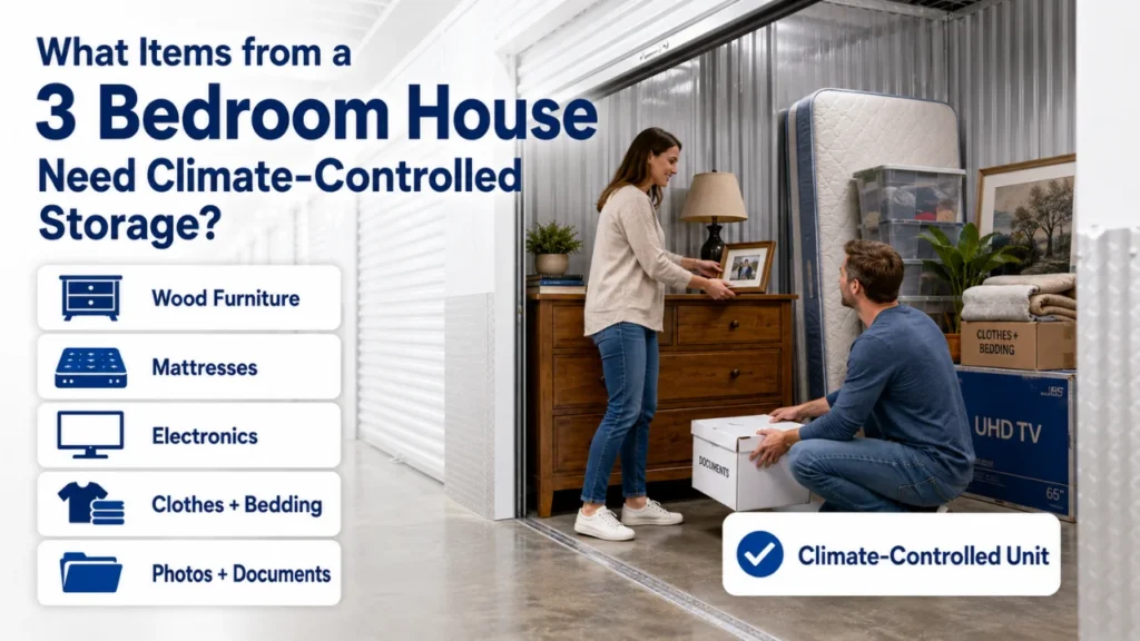 What Items from a 3 Bedroom House Need Climate-Controlled Storage